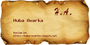 Huba Avarka névjegykártya